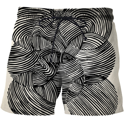 Pánské plavecké kraťasy s abstraktními vzory
