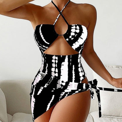 Jednodílné plavky Monokini s úvazkem a šálou