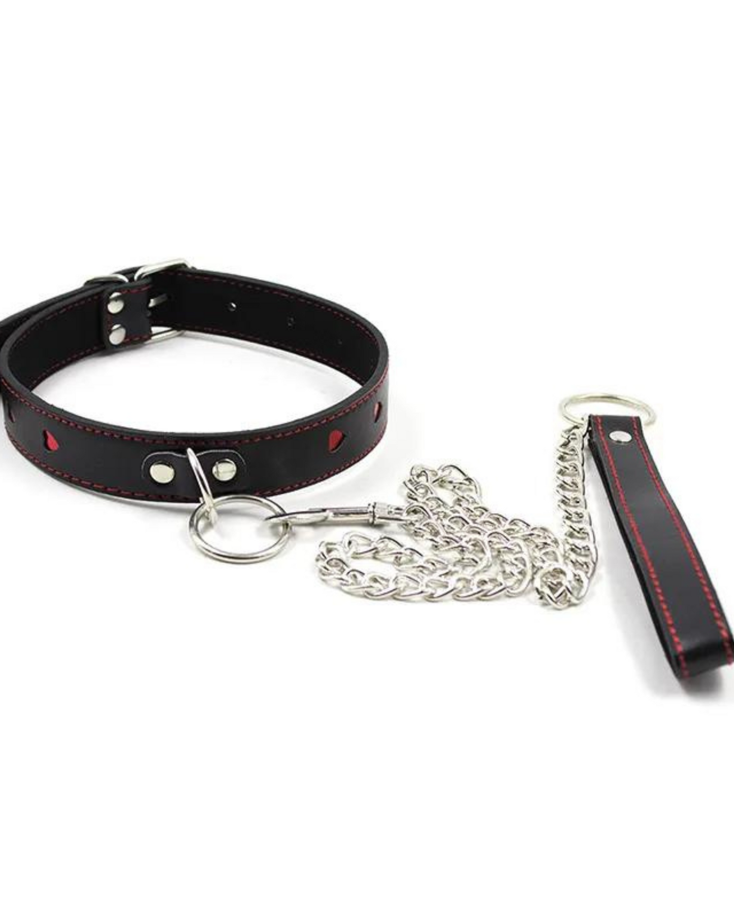 Obojek s nastavitelným obvodem a zdobenými srdíčky