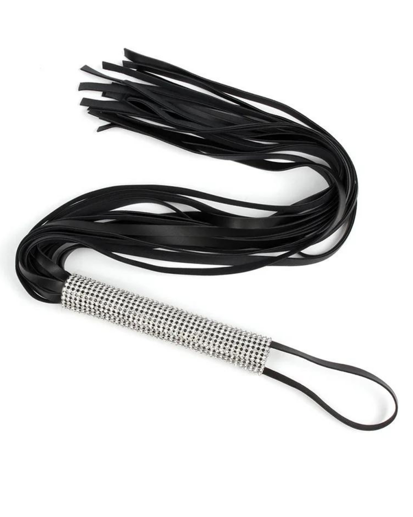 Elegantní bič s krystaly a koženými třásněmi