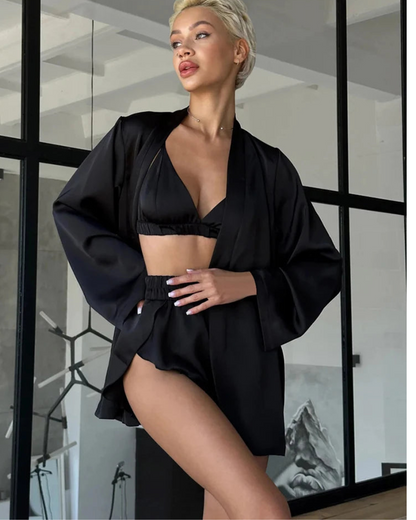 Volné kimono pyžamo s topem a kraťasy