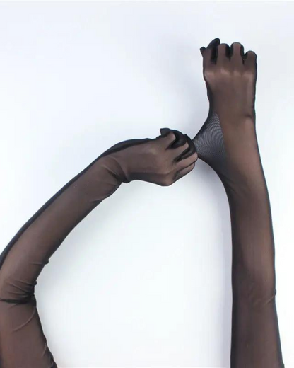 Dlouhé, elegantní rukavice z průhledného materiálu