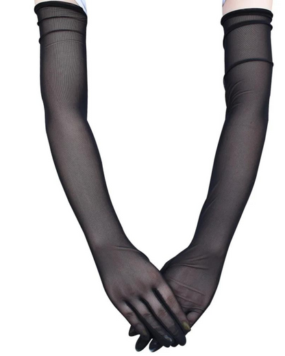 Dlouhé, elegantní rukavice z průhledného materiálu