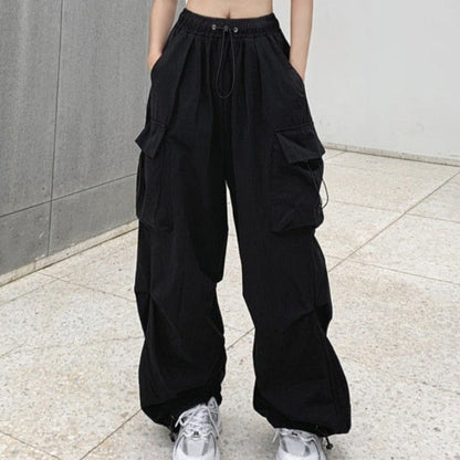 Tepláky s širokými nohavicemi cargo