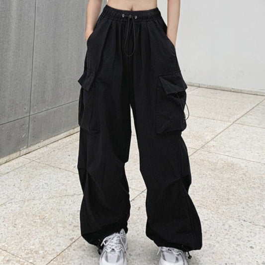 Tepláky s širokými nohavicemi cargo