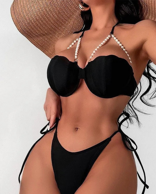 Plavky s podprsenkou s mořským vzorem