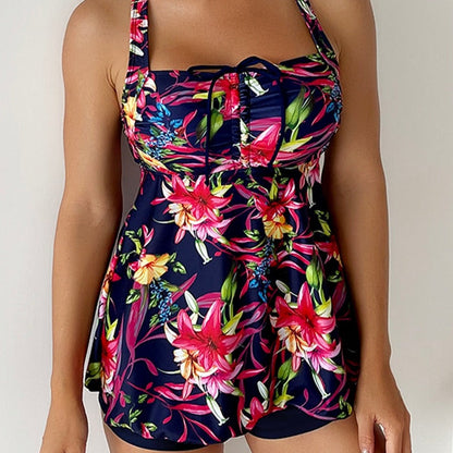 Dvoudílné květinové tankiny plavky