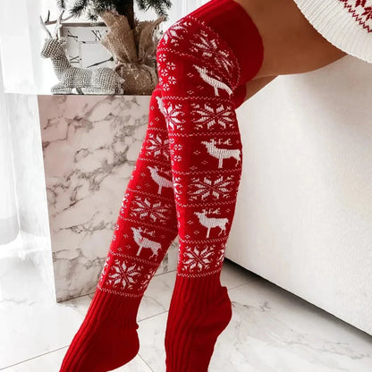 Vánoční ponožky nad kolena