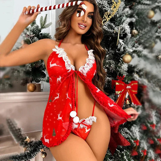 Vánoční spodní prádlo s negližé