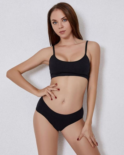 Pohodlná sada spodního prádla z žebrovaného materiálu