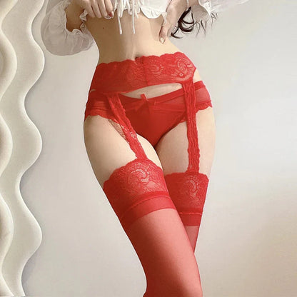 Dámské punčochy s krajkou a krajkovým páskem