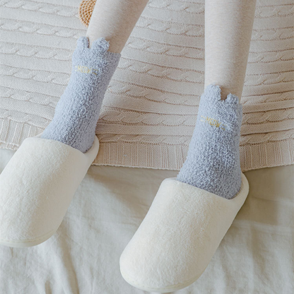 Dlouhé nadýchané dámské ponožky s motivem tlapky