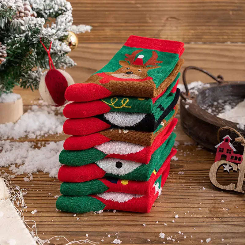 Dlouhé ponožky s vánočním motivem