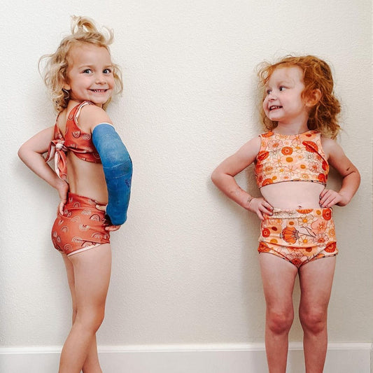 Dvoudílné, oboustranné plavky pro dívky