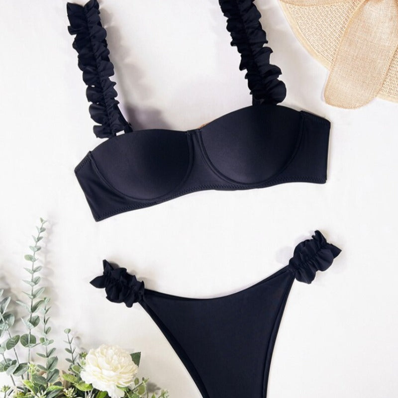 Dvoudílné bikiny s volánky