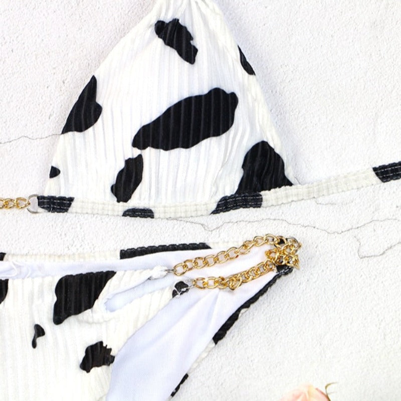 Dvoudílné bikiny s řetízkovými nášivkami