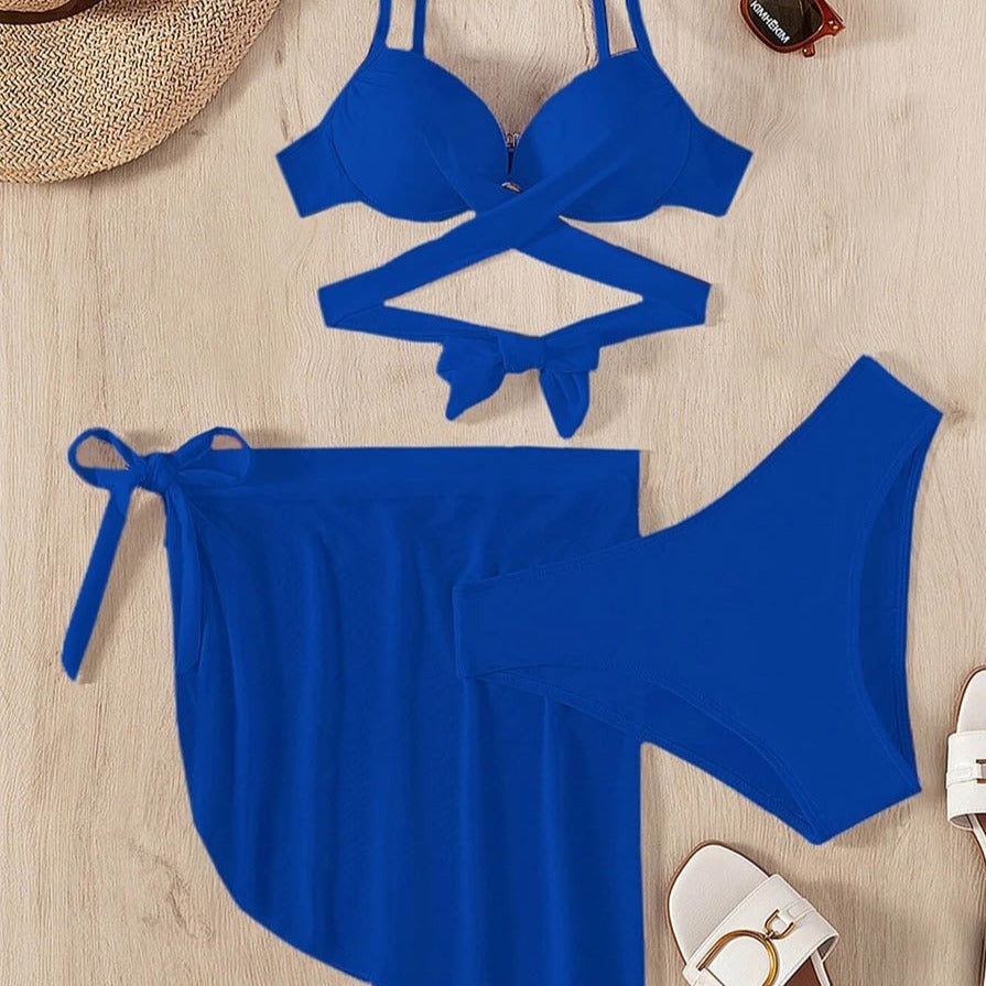 Dvoudílné bikiny s průsvitnou sukní