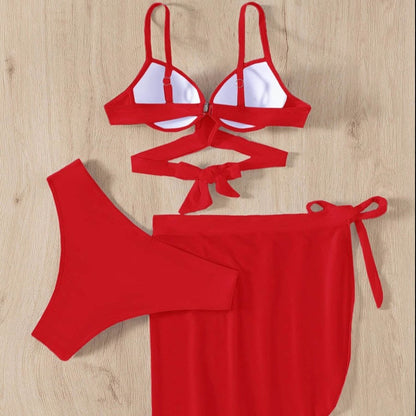 Dvoudílné bikiny s průsvitnou sukní