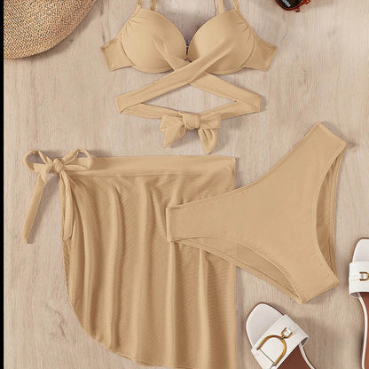 Dvoudílné bikiny s průsvitnou sukní