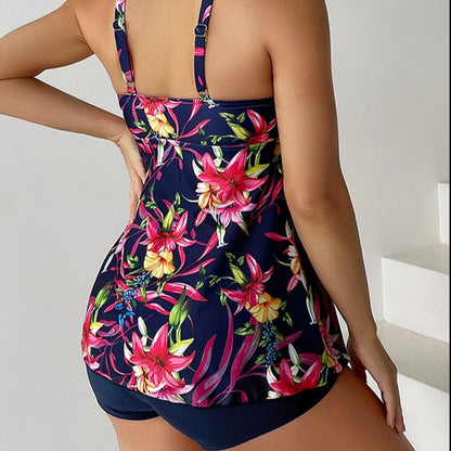 Dvoudílné květinové tankiny plavky