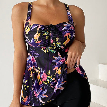 Dvoudílné květinové tankiny plavky