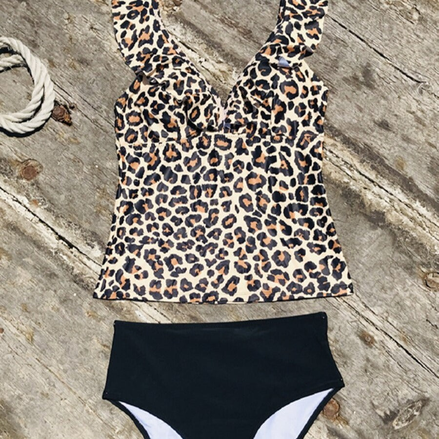 Dvoudílné tankiny s leopardím vzorem