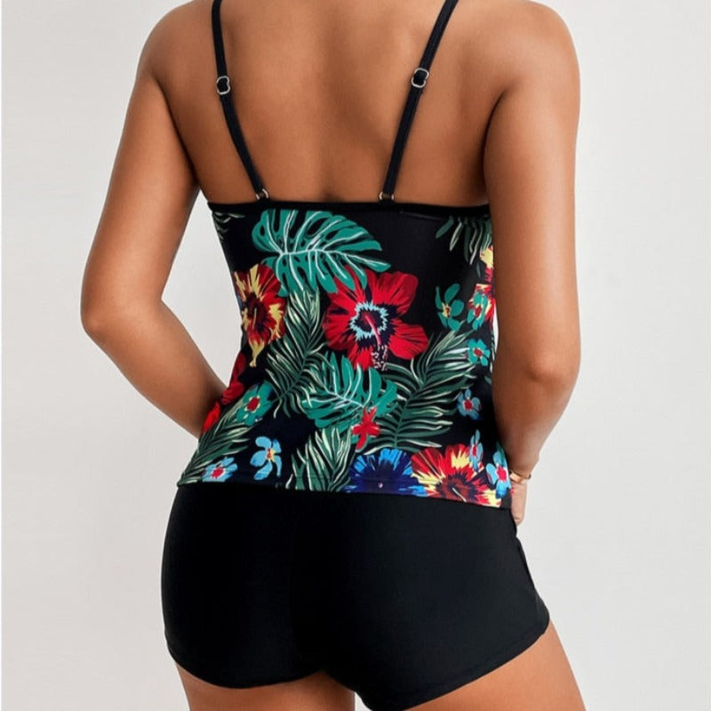 Dvoudílné květinové tankiny plavky
