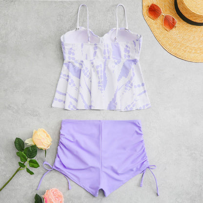 Dvoudílné tankiny plavky se stahovacími šortkami