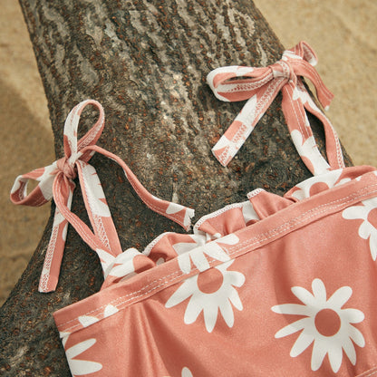 Dvoudílné plavky s peplum pro dívky