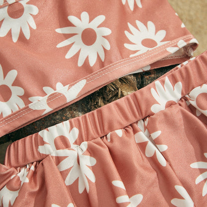 Dvoudílné plavky s peplum pro dívky