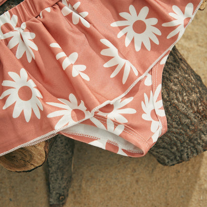 Dvoudílné plavky s peplum pro dívky