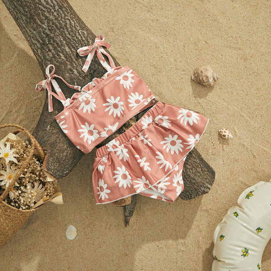 Dvoudílné plavky s peplum pro dívky