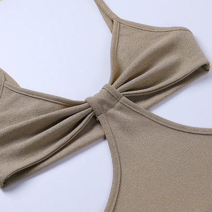 Pletené letní maxi šaty s výřezy