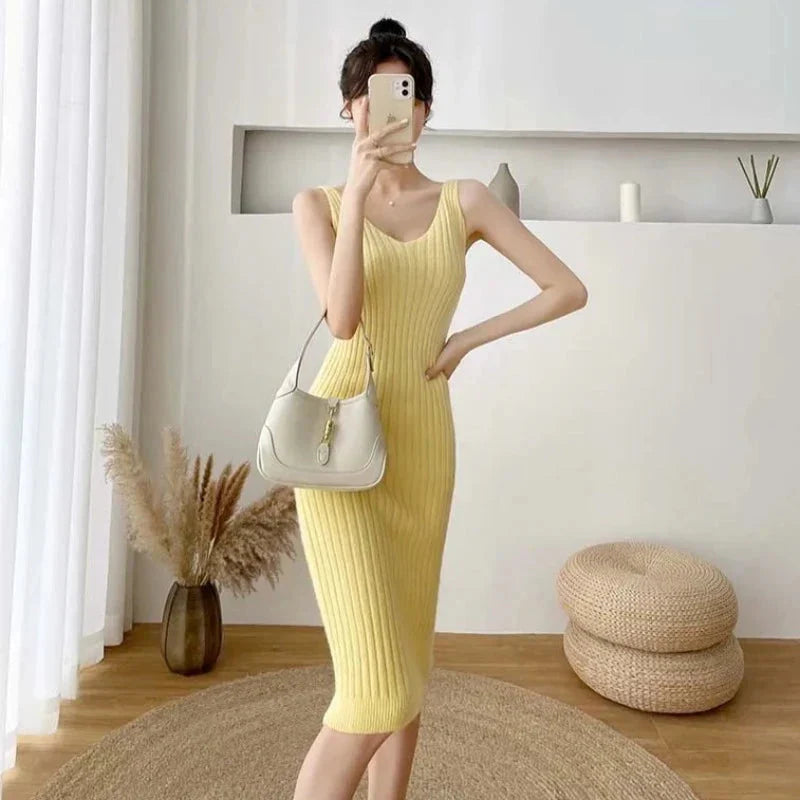 Pletená souprava domácího oblečení s šaty