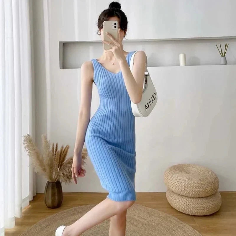 Pletená souprava domácího oblečení s šaty