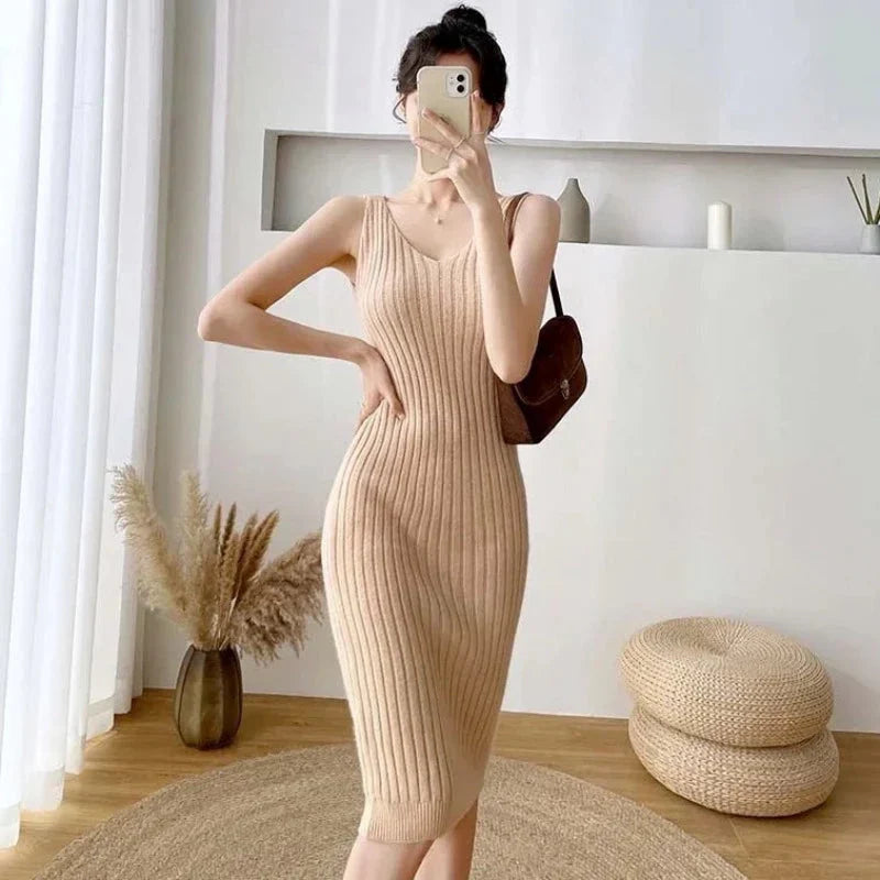 Pletená souprava domácího oblečení s šaty