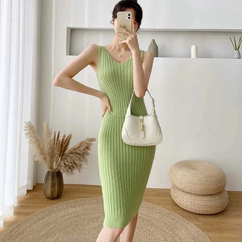 Pletená souprava domácího oblečení s šaty