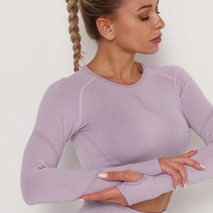 Bezešvý sportovní top s dlouhým rukávem