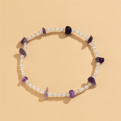 Náramek na kotník s barevnými kameny