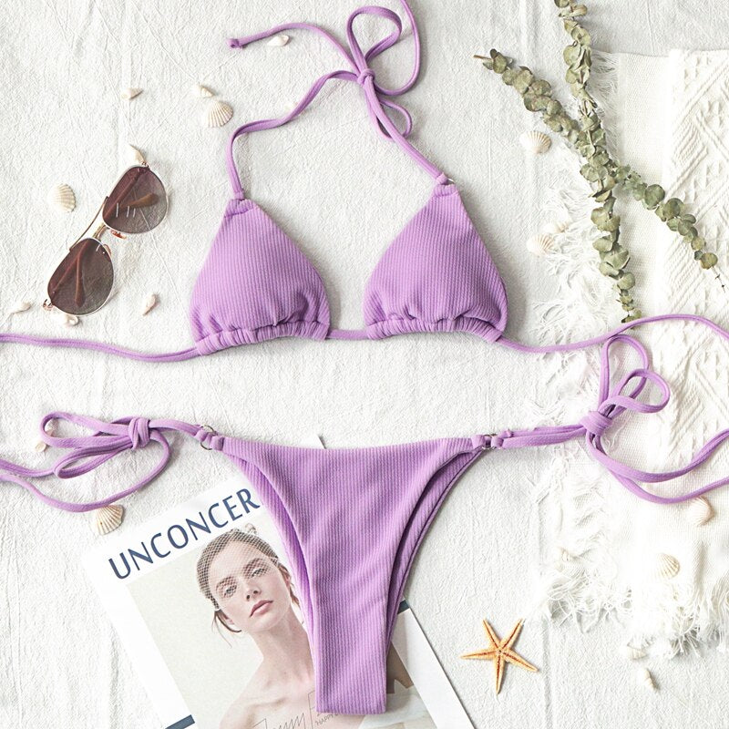 Dvoudílné mikro bikiny s vázáním