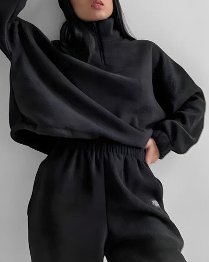 Dlouhá fleecová tepláková souprava