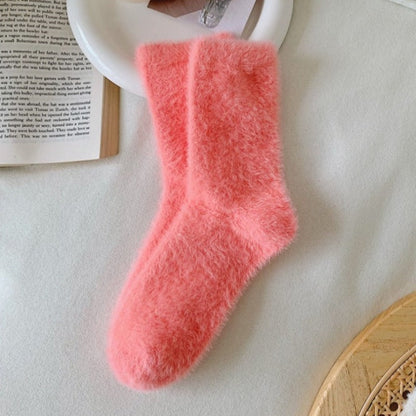 Dlouhé nadýchané dámské ponožky v pastelových barvách