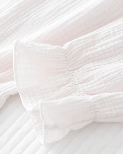 Dlouhé volné mušelínové kalhoty s volánky