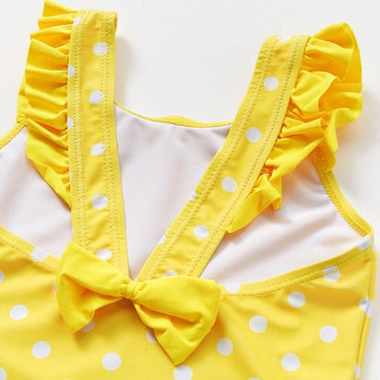 Jednodílné puntíkované plavky pro dívky