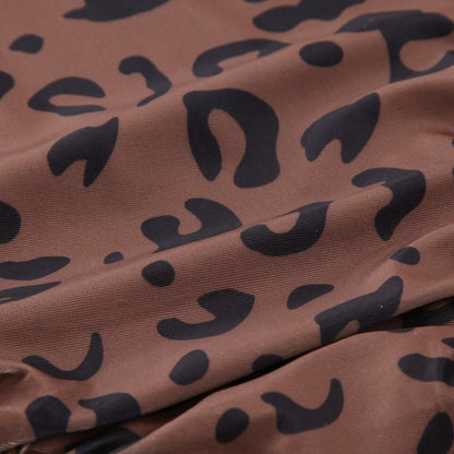 Jednodílné plavky s leopardím vzorem pro dívky