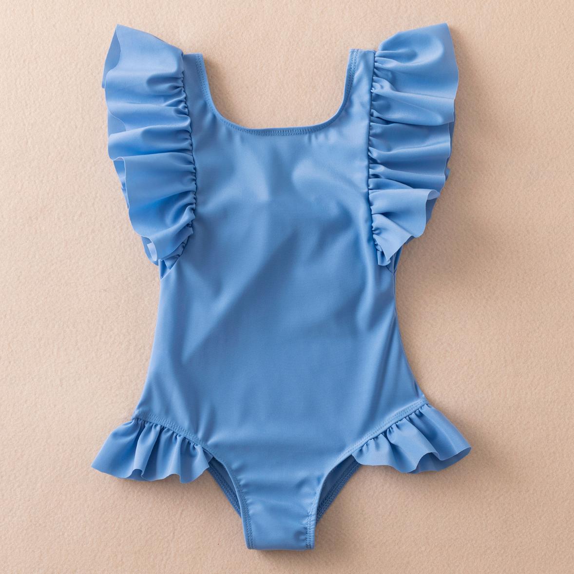 Jednodílné plavky s volánky pro dívky