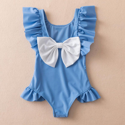 Jednodílné plavky s volánky pro dívky