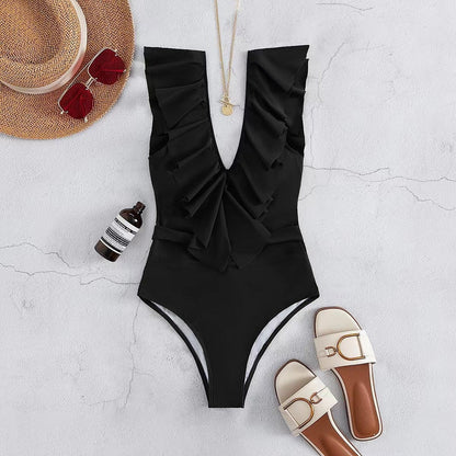 Jednodílné klasické plavky s volány