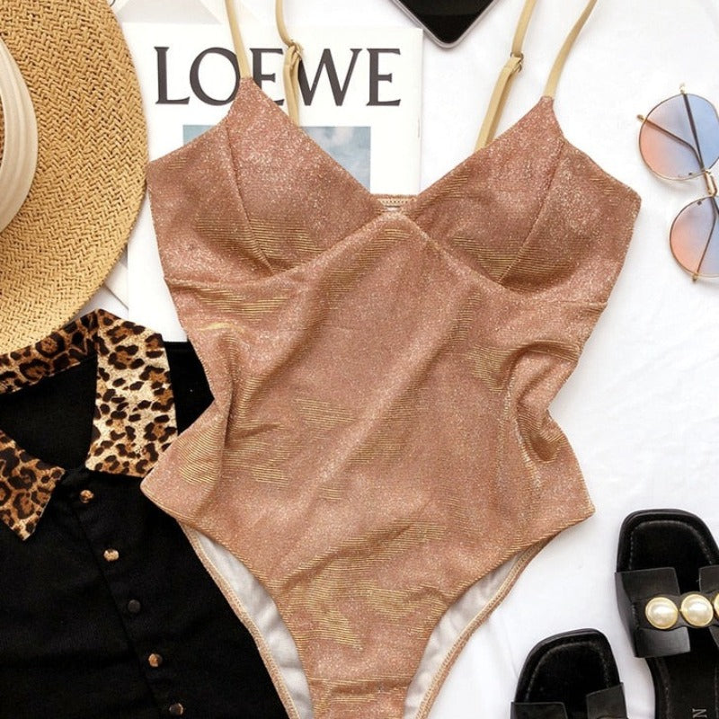 Klasické lesklé jednodílné plavky