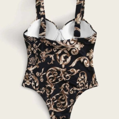 Klasické jednodílné plavky push-up s výstřihem ve tvaru srdce